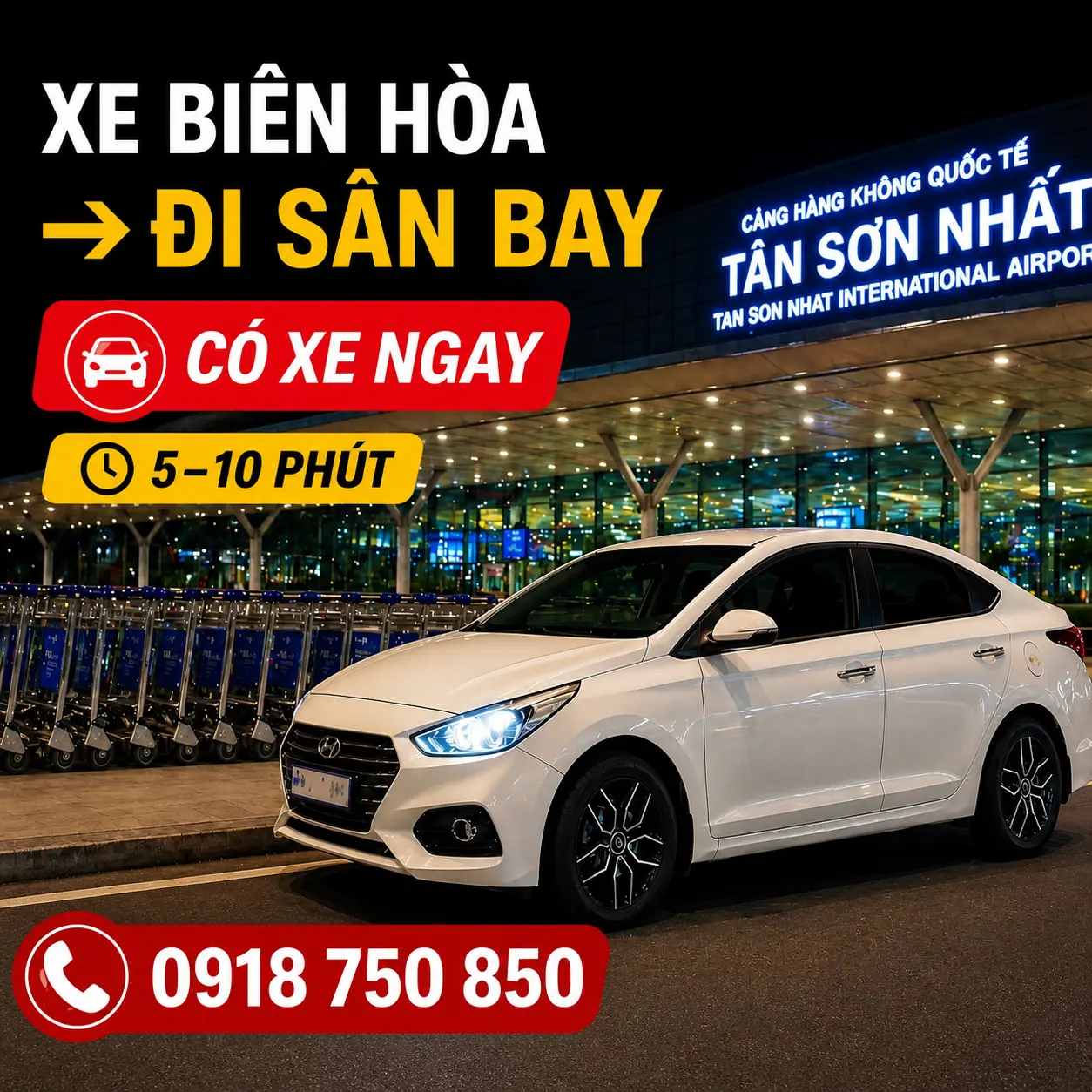 Xe đưa đón Biên Hòa đi Sân bay Tân Sơn Nhất